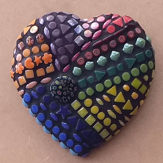 Mosaic Heart - Rainbow toned